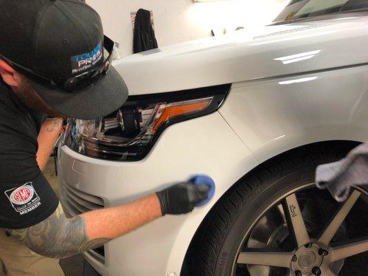 Jimmy applying Opti-Coat Pro Ceramic Coating