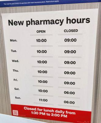 New hours