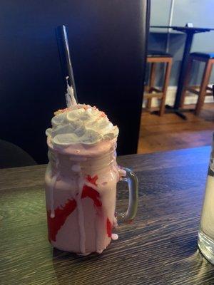 Strawberry crunch milkshake