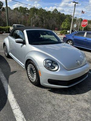 After washing the convertible Beetle. Gate Express Car Wash always does a great job!