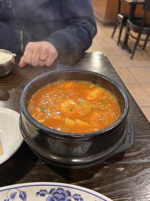 Seafood tofu bowl soup