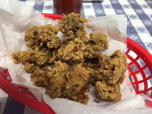 Fried chicken livers. Very rich!