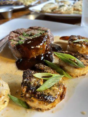 Petite Filet Mignon with New Orleans' BBQ Shrimp