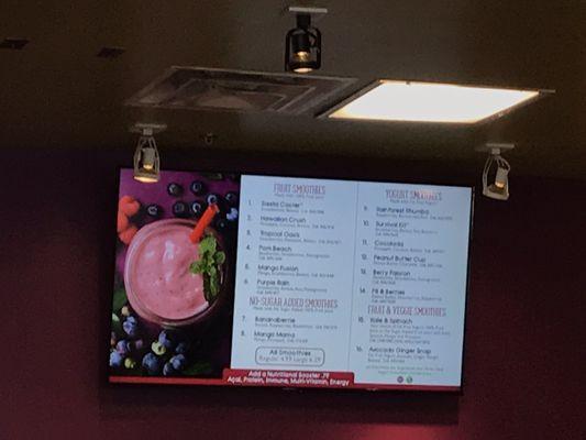 Blurry smoothie menu