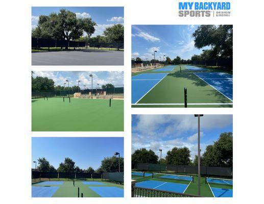 A local Austin HOA just transformed their tennis court into 4 pickleball courts.