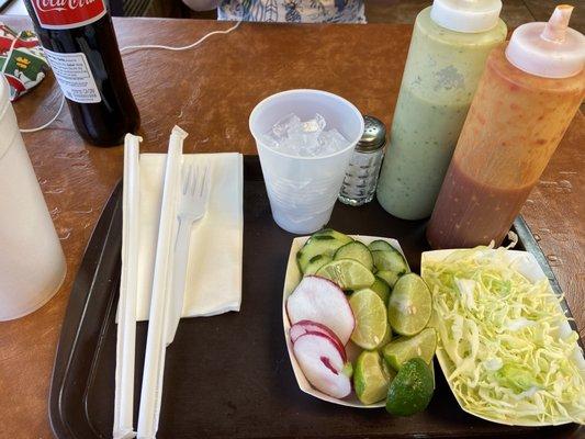 Sides for your tacos. (Minus pico because I don't eat it)