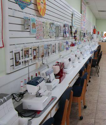 Over 25 Brother and Janome sewing machines available to test sew and find the right fit for your sewing needs.