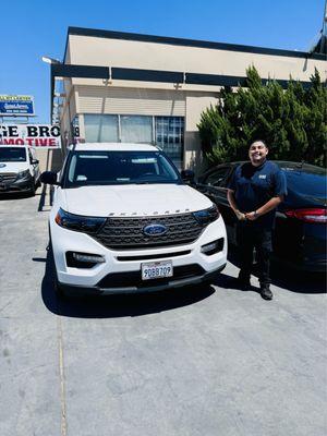 Freddie with my Ford Explorer