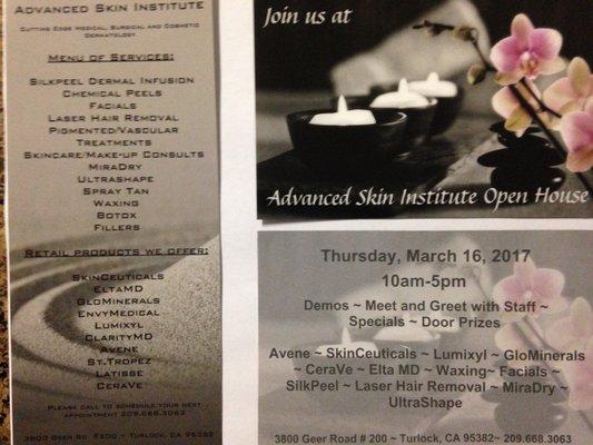 Advanced Skin Institute  Open House