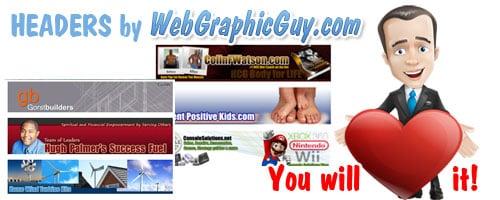 Custom Website header graphics and matching social media graphics.