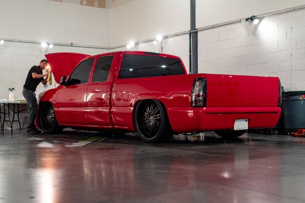 Final checks after a PPF installation on this custom 2001 GMC Sierra 1500C