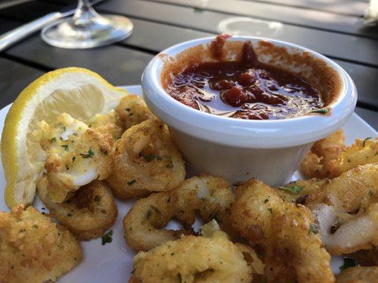 Plain fried calamari cooked to perfection (what's left of it)