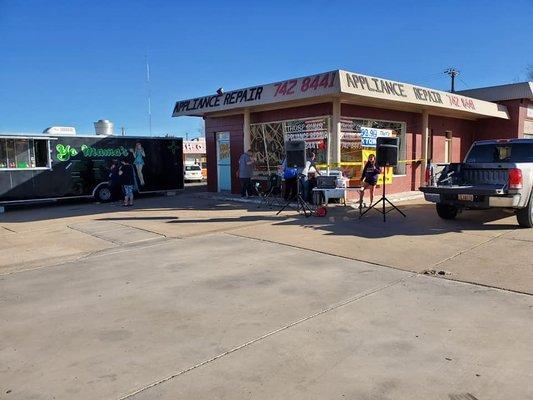 Usually, located in a lot between this appliance repair store and a laundro-mat.