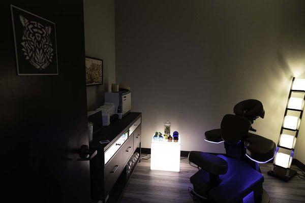 Exam Room 3, for neck and back treatments primarily in a relaxing alternative position