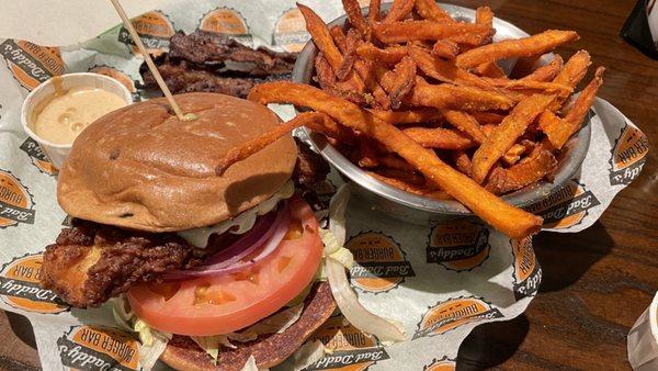 Emilios Chicken Sandwich with Sweet Potato Fries