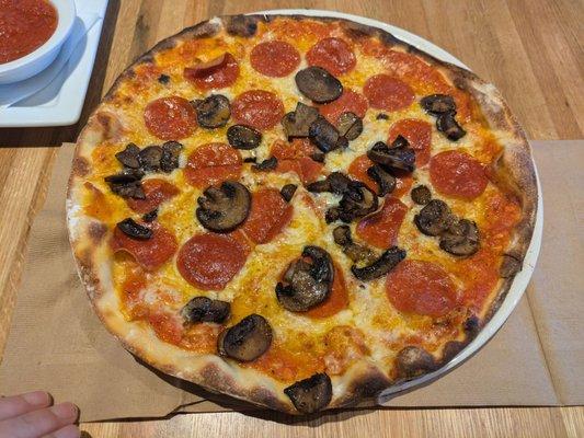 Pepperoni and mushroom