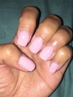 This is the SNS nails that I got.  Looks like overlay and gel in one, but it's not!  Love this look.  They said it lasts for 2-3 weeks.