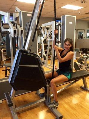 Miss Arizona World training on the Marpo Rope Trainer in the MedX Center.