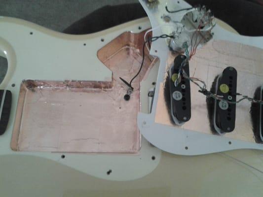 Completely shielded Stratocaster pickup cavity