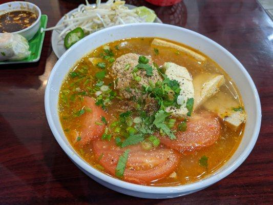 Tomato Crab Based Noodle Soup (Bun Rieu), $14.50 prior to tax