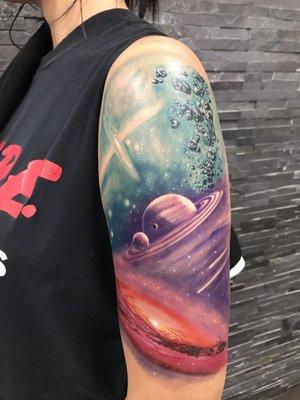 Outer space arm sleeve