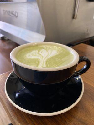 matcha latte almond milk and honey