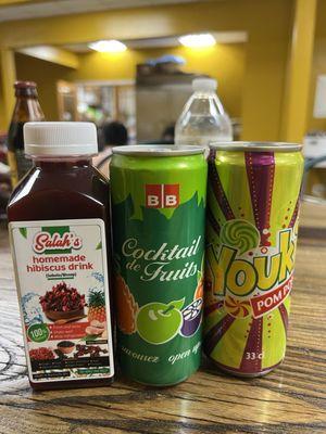 Ghanaian hibiscus juice and Togoan fruits drinks