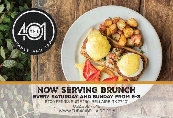 We are open for brunch every Saturday and Sunday at 9 a.m.!