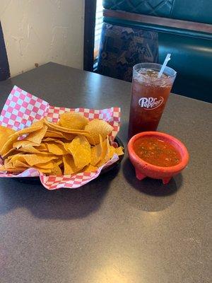 Complimentary chips and salsa