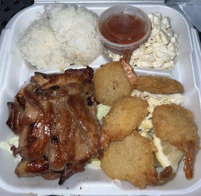 Mix Any 2 Item Meat Combo Plate - chicken and shrimp