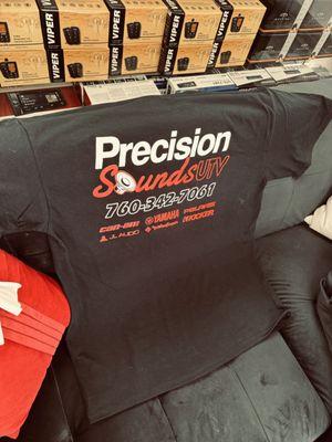 Come and get your super fly precision sounds T-shirt!!!!