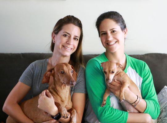 Flavia and Frankie, Co-Founders, with their doxies!