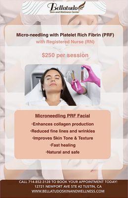 Microneedling Special with a Registered Nurse for just $250. Book now and rejuvenate your skin