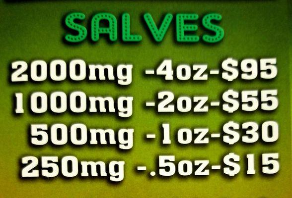 Regular pricing for salves