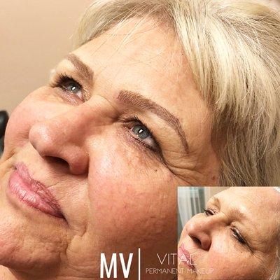 Semipermanent Makeup microblading before and after