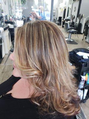 Blonde highlights by Jackie