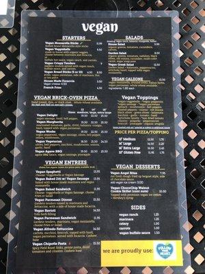 New Vegan Menu, Some new items