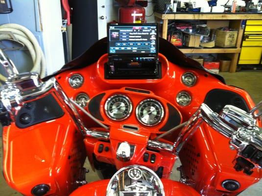 High-end Harley Davidson motorcycle stereo upgrade.