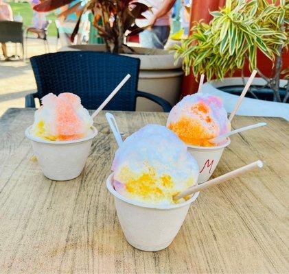 Variety of shave ice flavors