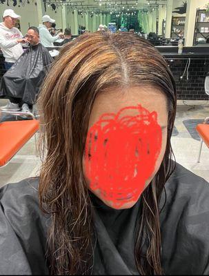 I asked for highlights and left orange creeps