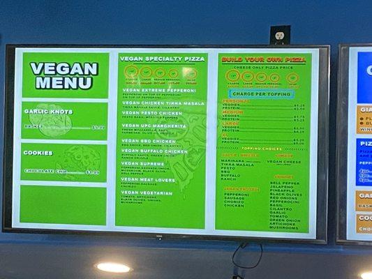 They have a vegan menu