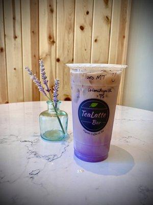 Taro Milk Tea with coconut milk