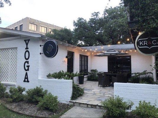 Front of building. Located in the Yoga studio