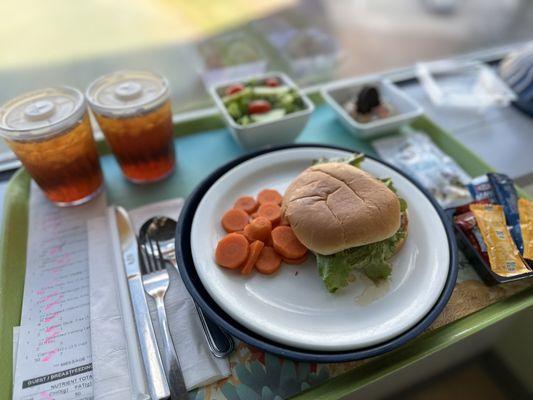 Hospital Food: Turkey burger with salad