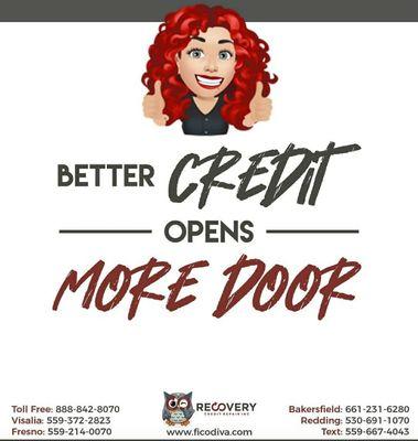 #better #credit #opens #more #doors 

#FicoDiva #recoverycreditrepairinc