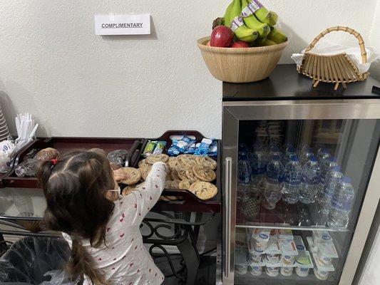 Of course she goes straight for the cookies