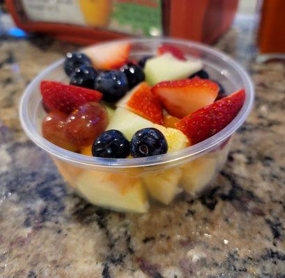 Hubs chose a fruit cup as his side.