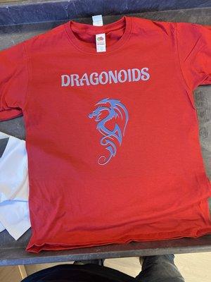 Custom T-shirts for a local robotics team.