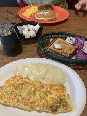 Western Omelette with grits and Carolina Special