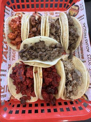 Street Tacos - taco Tuesday $2 each! Chorizo, carnitas, asada, pastor & pollo